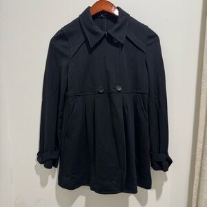THEORY‎ Black Button Front Peplum Jacket – Size Small